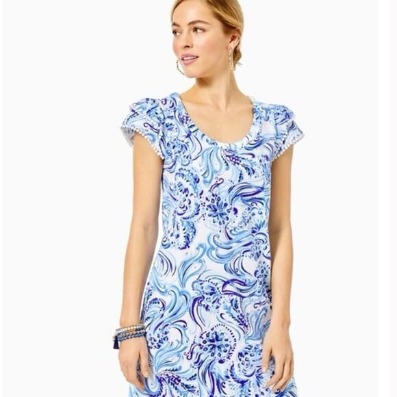 Lilly Pulitzer Bridgitte Cotton Shift Dress Resort White Don't Be Jelly XXS - Picture 3 of 16